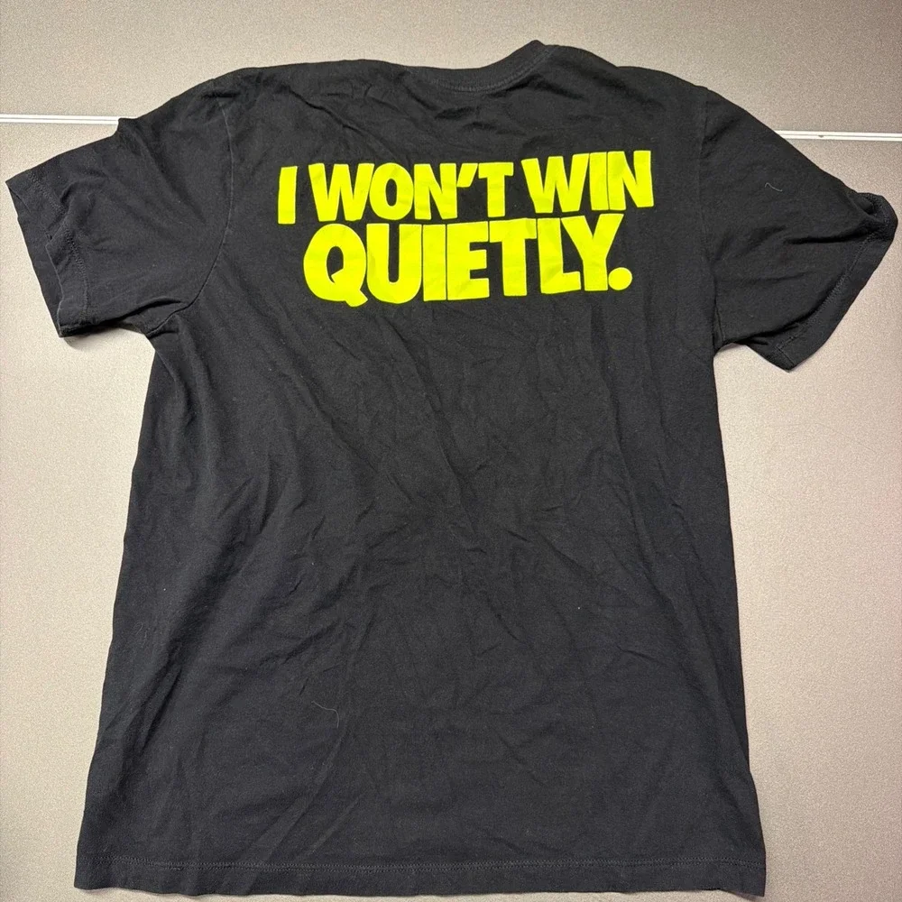 Nike Sportswear Mens Graphic‎ Shirt 'I Won't Win Quietly' Size Medium Black